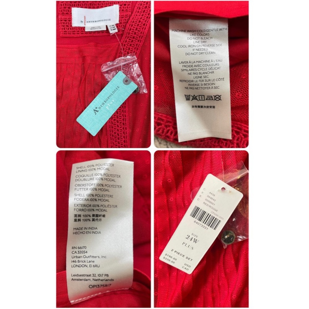 NWT Anthropologie Plus A+nthropologie Dotted Tulle Crop Long Sleeve Top Size 24W - Picture 11 of 16